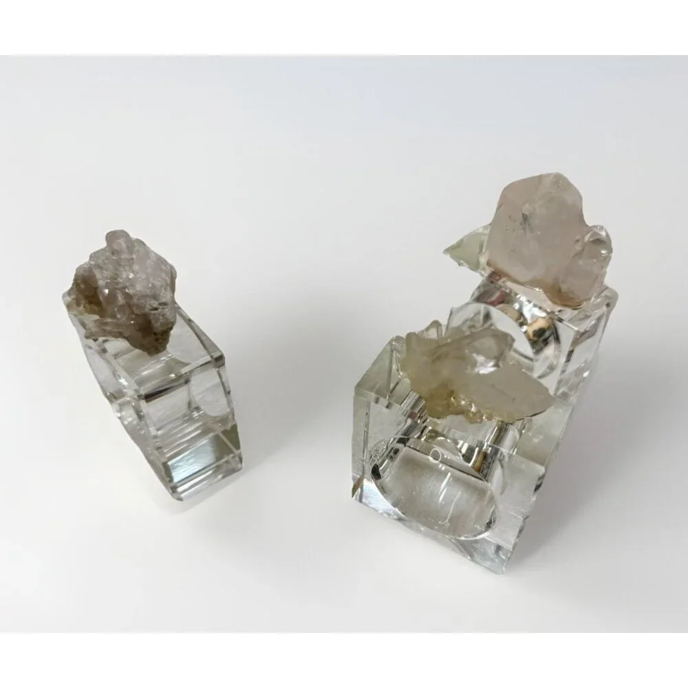 4pc Geode Napkin Rings Z Gallerie Quartz Crystal Druzy Napkin Holders Luxury New